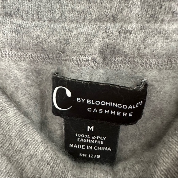 New C By Bloomingdale’s 100% Cashmere Gray Joggers Pants M - Picture 6 of 9